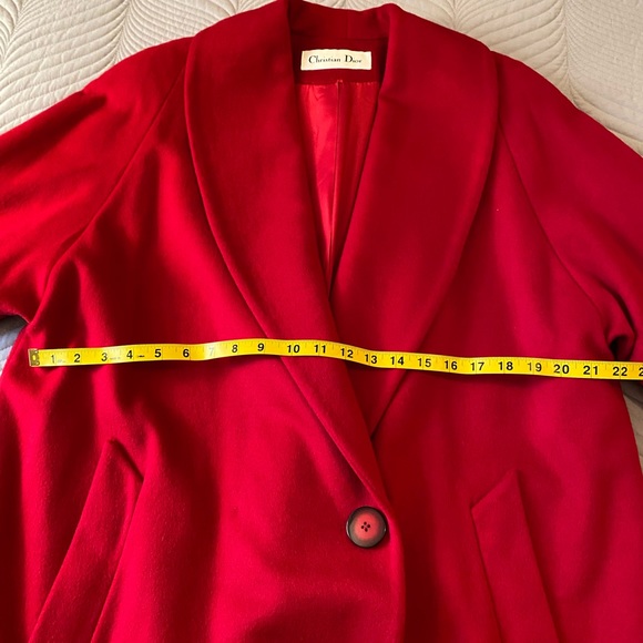 🔥Christian Dior🔥 cardinal red full length lambs wool coat. Vintage 1985. Sz 10 - Picture 12 of 13